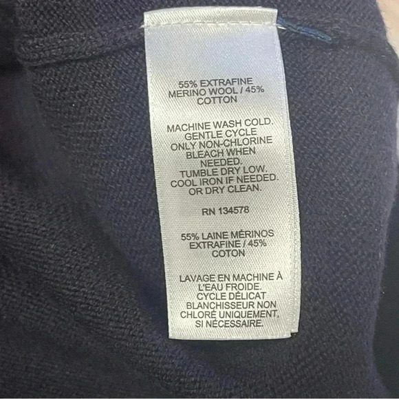 VINEYARD VINES Merino Wool Blend Men's 1/4 Zip Sweater SIZE LARGE Pullover Blue - Picture 5 of 9